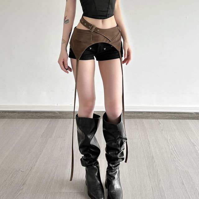 Sugarcoat-Asymmetric Hem Wrap Skirt
