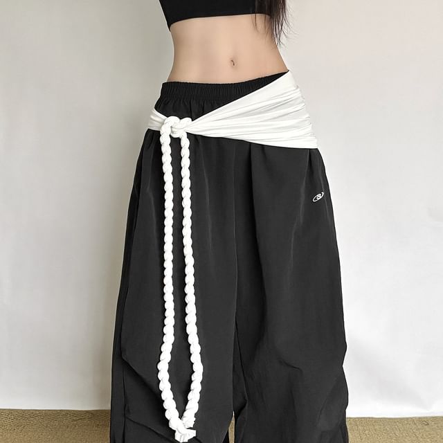 Sugarcoat-Tie Waist Ruched Wrap Skirt