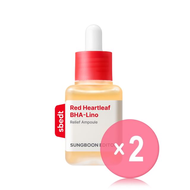 SUNGBOON EDITOR-Red Heartleaf BHA-Lino Relief Ampoule 2pcs Bundle Set