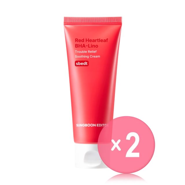 SUNGBOON EDITOR-Red Heartleaf BHA-Lino Trouble Relief Cream 2pcs Bundle Set
