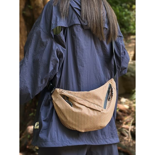 SUNMAN-Plaid Nylon Crossbody Bag