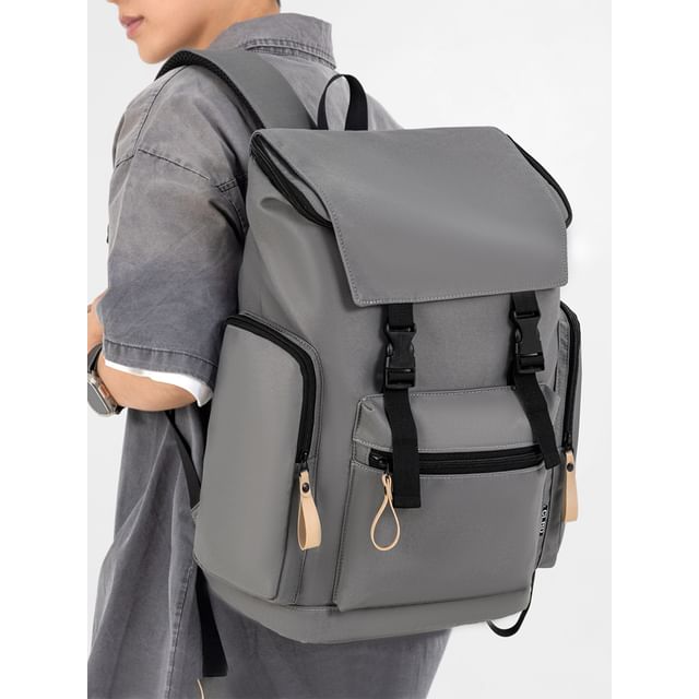 SUNMAN-Plain Flap Laptop Backpack