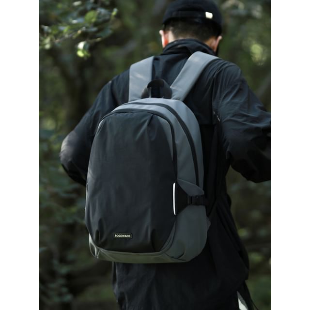 SUNMAN-Two Tone Buckled Backpack