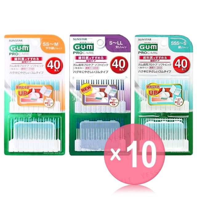 Sunstar-Gum Pro Care Disposable Plastic Soft Pick 10pcs Bundle Set