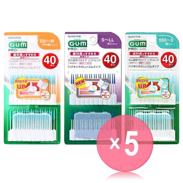 Sunstar-Gum Pro Care Disposable Plastic Soft Pick 5pcs Bundle Set