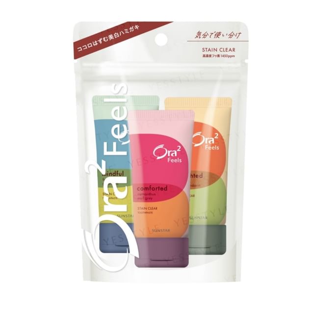 Sunstar-Ora2 Feels Stain Clear Paste Mini Assortment Set-1 Ensemble