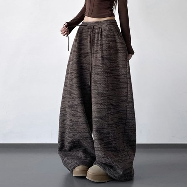 Superduper-Drawstring Waist Striped Baggy Pants