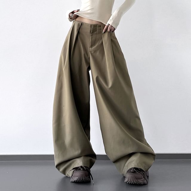 Superduper-Low Rise Plain Baggy Pants