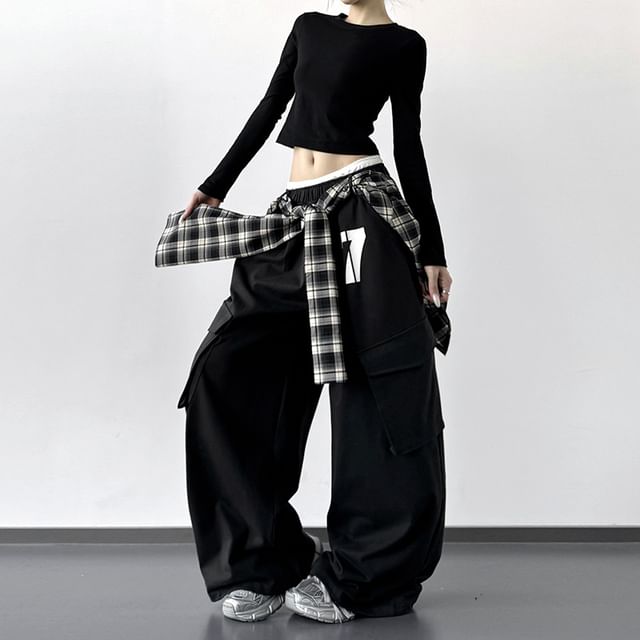Superduper-Mid Waist Plain Baggy Pants Various Designs
