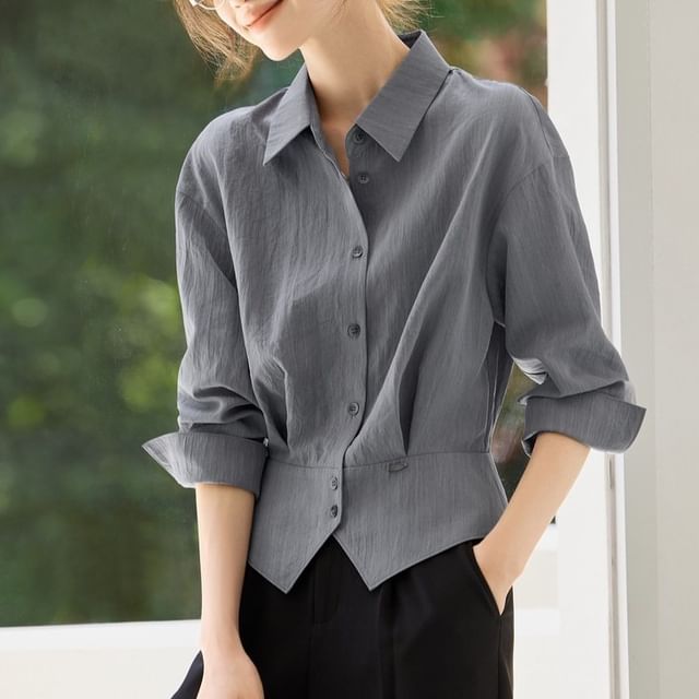 Supernova-Long-Sleeve Slim Fit Plain Shirt