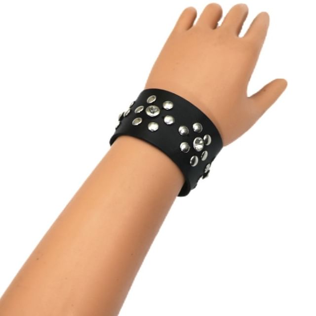 SURELIN-Faux Leather Studded Wristband