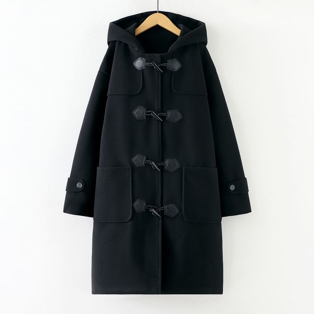 Suzette-Plain Hood Toggle Duffle Coat