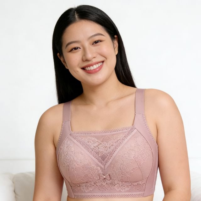 Sweet Lavendra-90B - 105E Plus Size Full Coverage Lace Bra