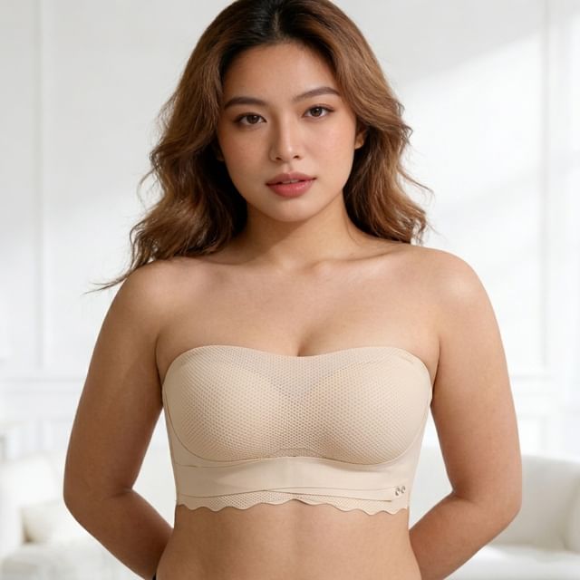 Sweet Lavendra-90B - 110E Plus Size Detachable Strap Plain Push Up Wireless Bra