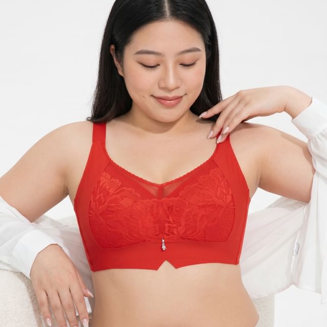 Sweet Lavendra-90B - 115E Plus Size Lace Panel Bra