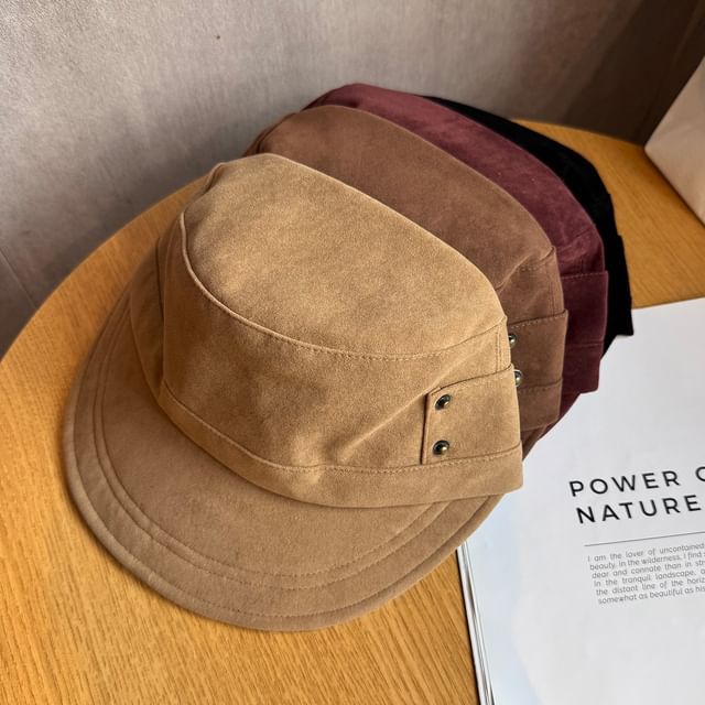 TAAK-Faux Suede Military Cap