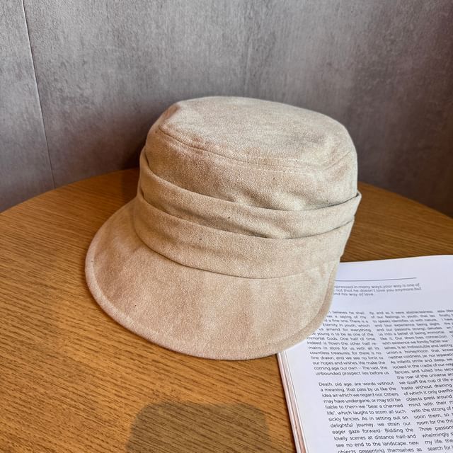 TAAK-Ruched Faux Suede Cap