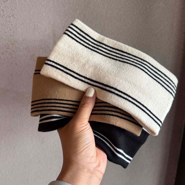 TAAK-Striped Knit Sport Headband