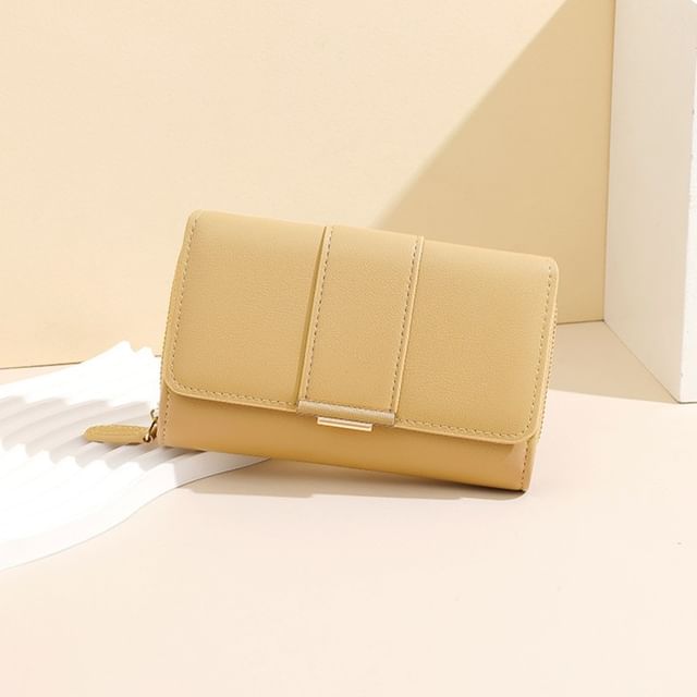 tablarosa-Faux Leather Flap Wallet