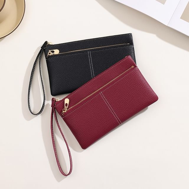 tablarosa-Faux Leather Wristlet