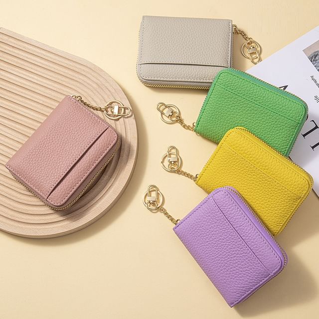 tablarosa-Faux Leather Zip Coin Purse