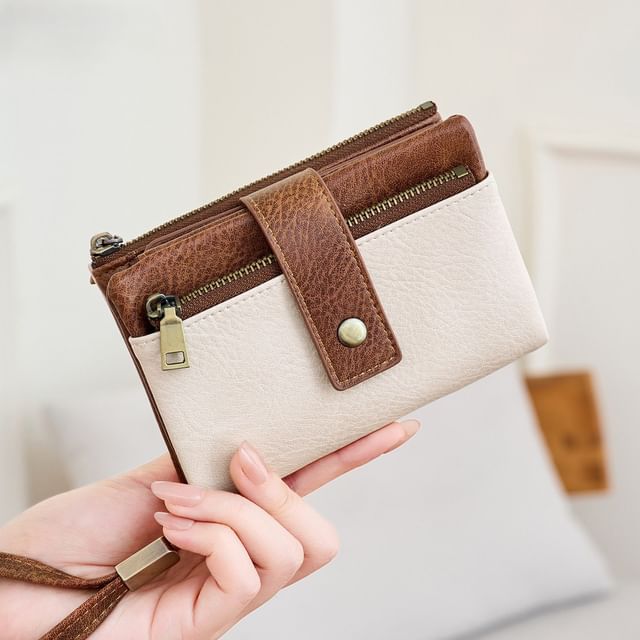 tablarosa-Faux Leather Zip Coin Purse