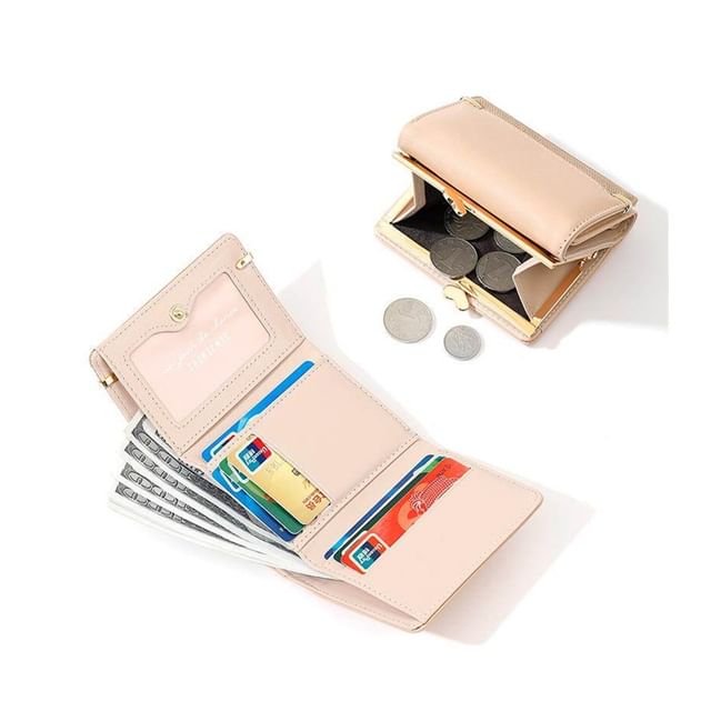 tablarosa-Panel Kiss Lock Trifold Wallet