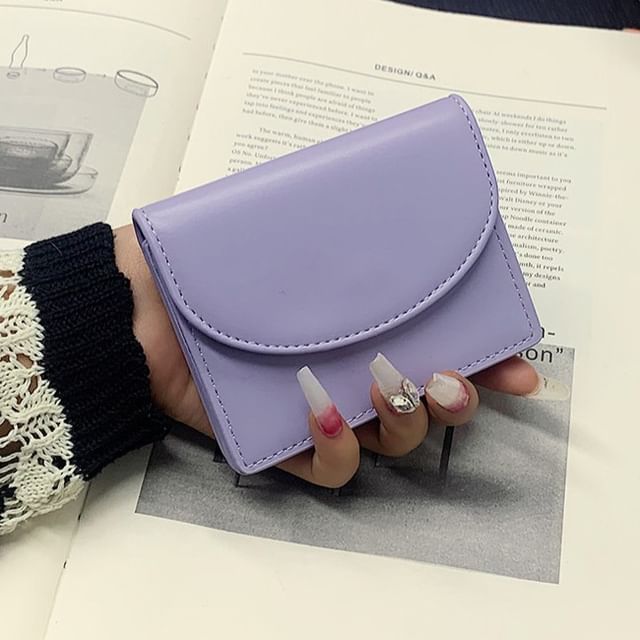 tablarosa-Plain Faux Leather Card Holder