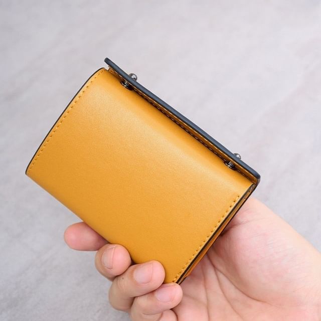 tablarosa-Plain Faux Leather Wallet