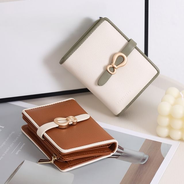 tablarosa-Two Tone Faux Leather Wallet