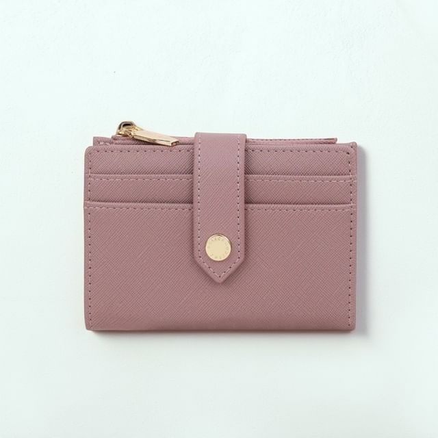 tablarosa-Zip Faux Leather Card Holder