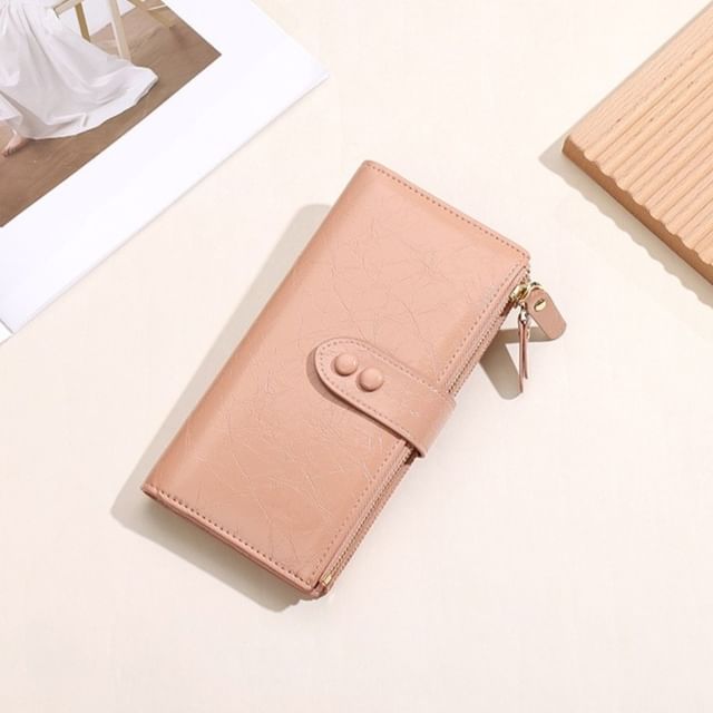 tablarosa-Zip Faux Leather Long Wallet