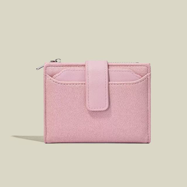 tablarosa-Zip Panel Faux Leather Wallet