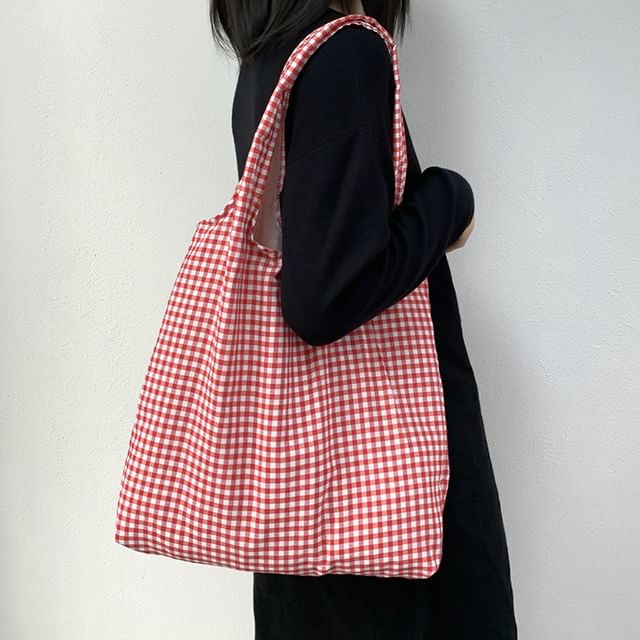 TangTangBags-Gingham Canvas Tote Bag