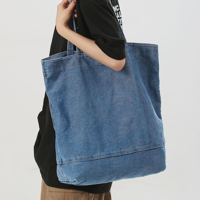 TangTangBags-Oversized Denim Tote Bag