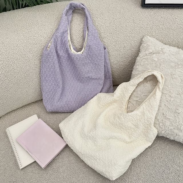TangTangBags-Plain Textured Tote Bag