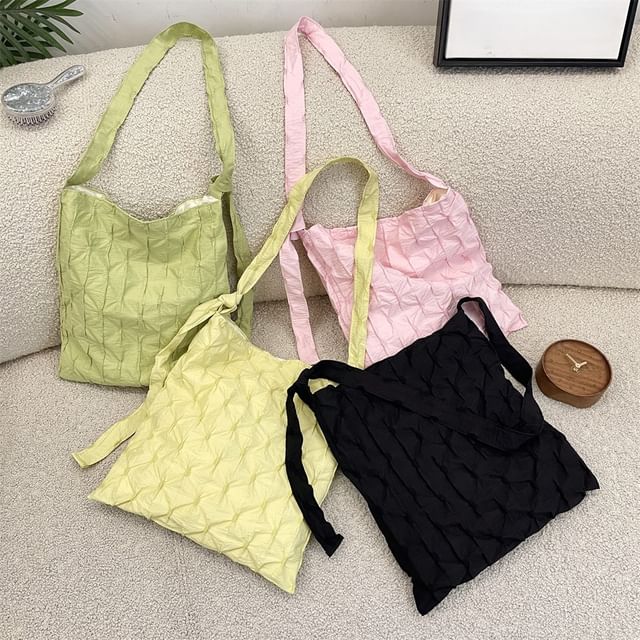 TangTangBags-Plain Textured Tote Bag