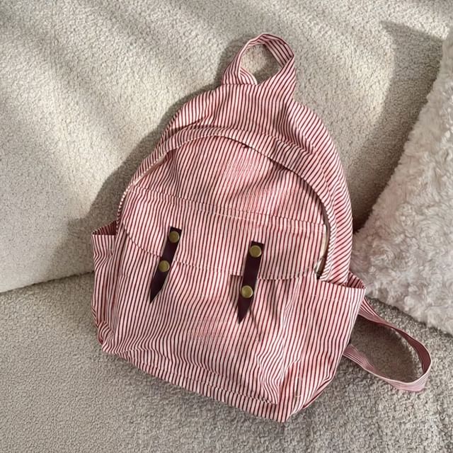 TangTangBags-Striped Canvas Backpack
