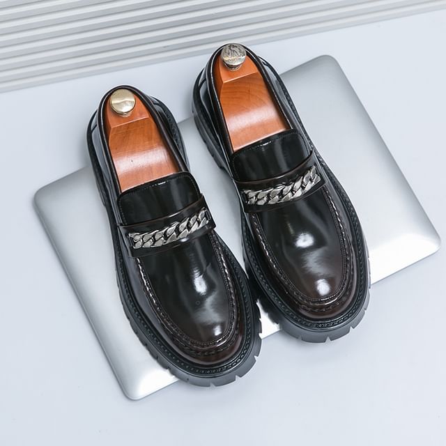 Tanzanite-Chain Patent Loafers