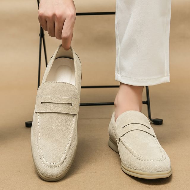 Tanzanite-Faux Suede Loafers