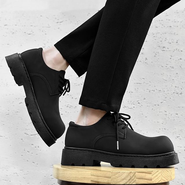 Tanzanite-Platform Lace-Up Shoes