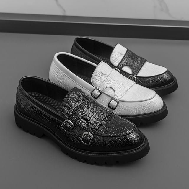 Tanzanite-Two-Tone Faux Leather Loafers