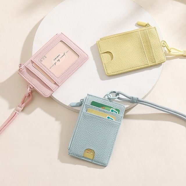 Taomicmic-Plain Faux Leather Card Holder