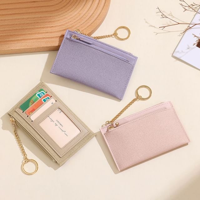 Taomicmic-Plain Faux Leather Card Holder