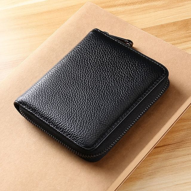 Taomicmic-Plain Faux Leather Card Holder