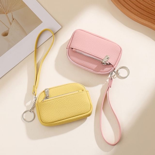 Taomicmic-Plain Faux Leather Coin Purse