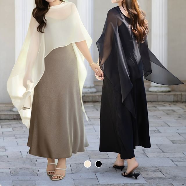 Telipino-Plain Sheer Capelet