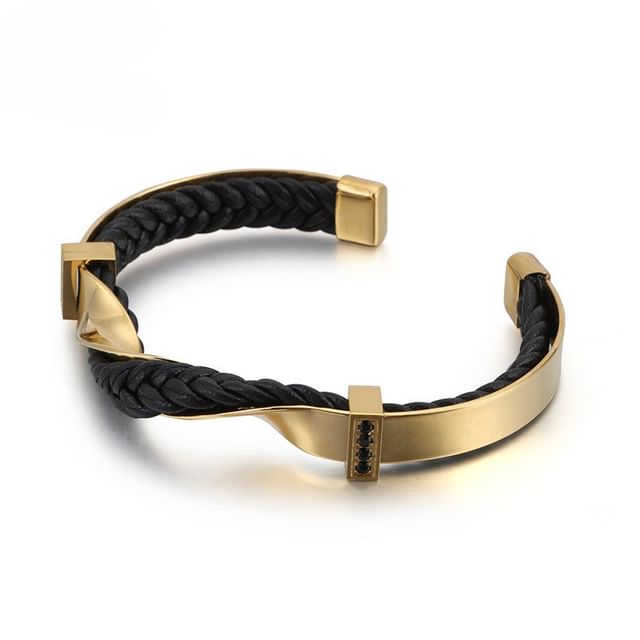 Tenri-Braided Twisted Open Bangle