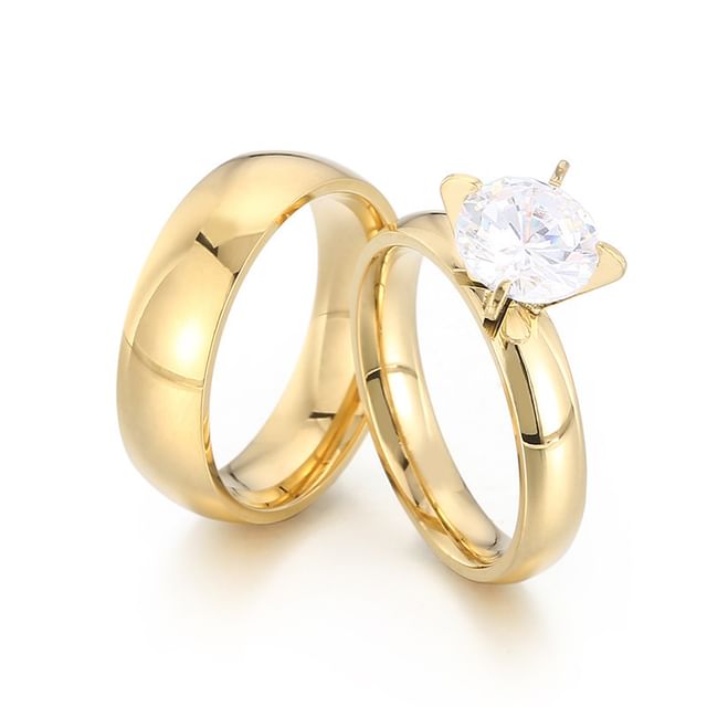 Tenri-Couple Matching Rhinestone Ring