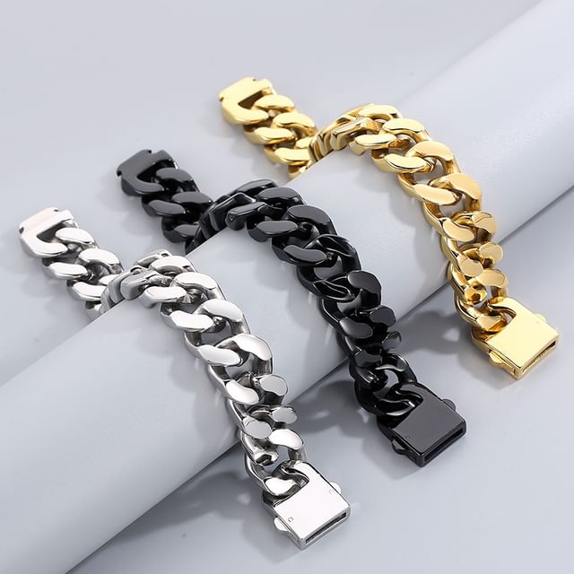 Tenri-Curb Chain Metal Buckle Bracelet